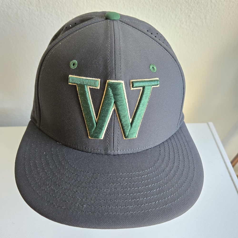 Nike True "W" Big Logo Baseball Cap Hat L/XL 384426 Gray Green‎ Performance